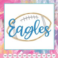 PD Eagles Football Embroidery Design File Pocket Tee 
